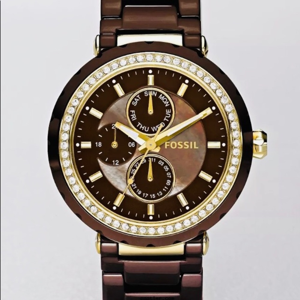 Fossil ceramic chronograph watch